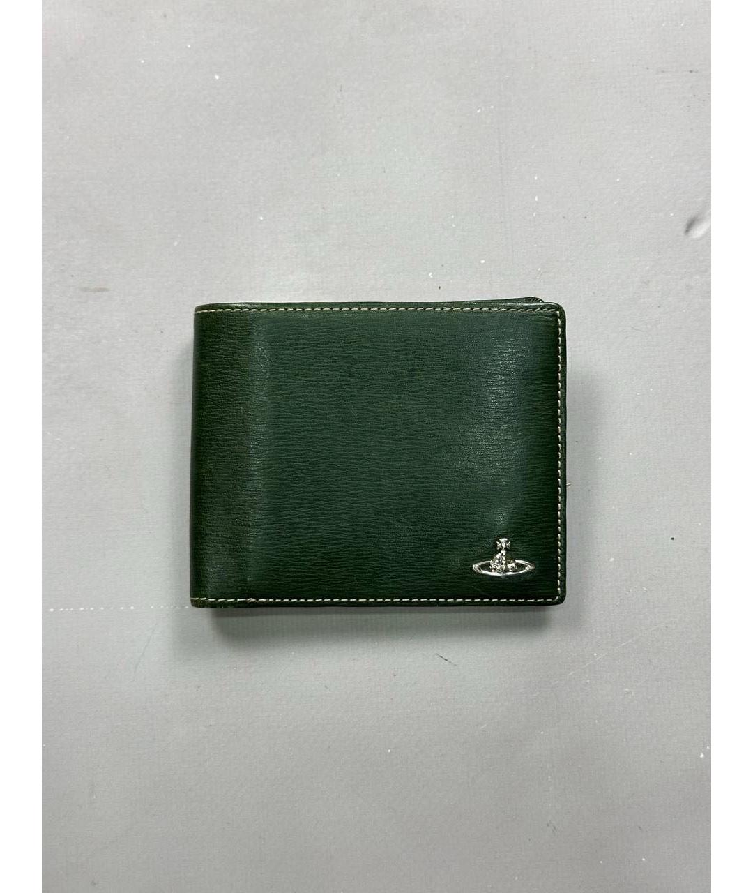 VIVIENNE WESTWOOD Зеленый кожаный кошелек, фото 9