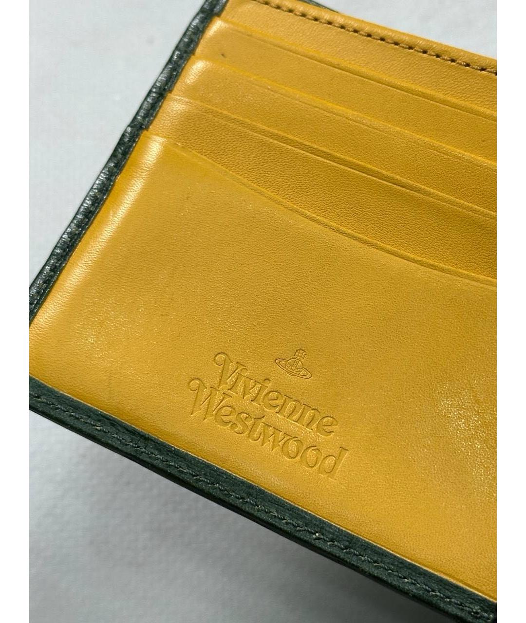 VIVIENNE WESTWOOD Зеленый кожаный кошелек, фото 7