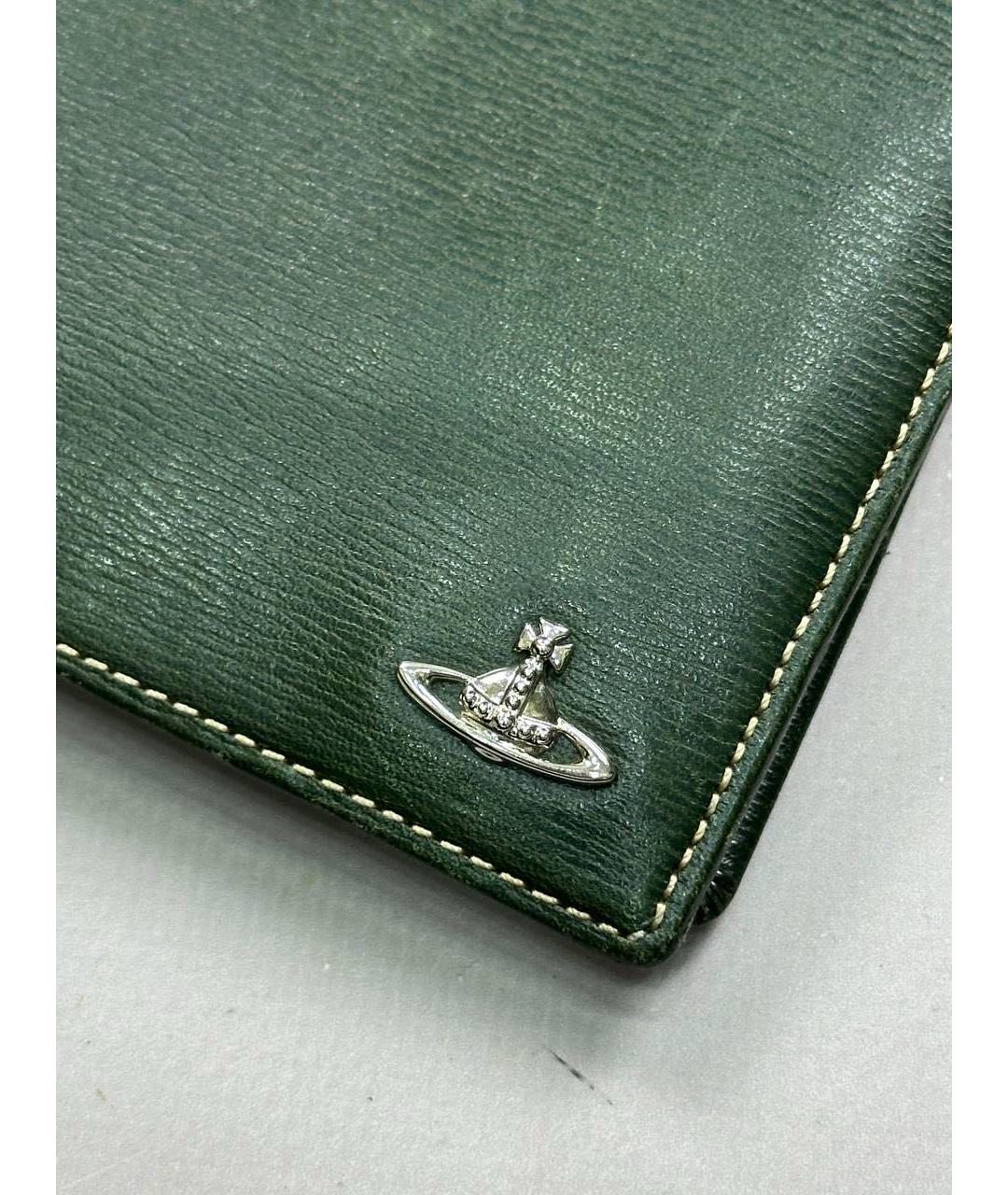 VIVIENNE WESTWOOD Зеленый кожаный кошелек, фото 3