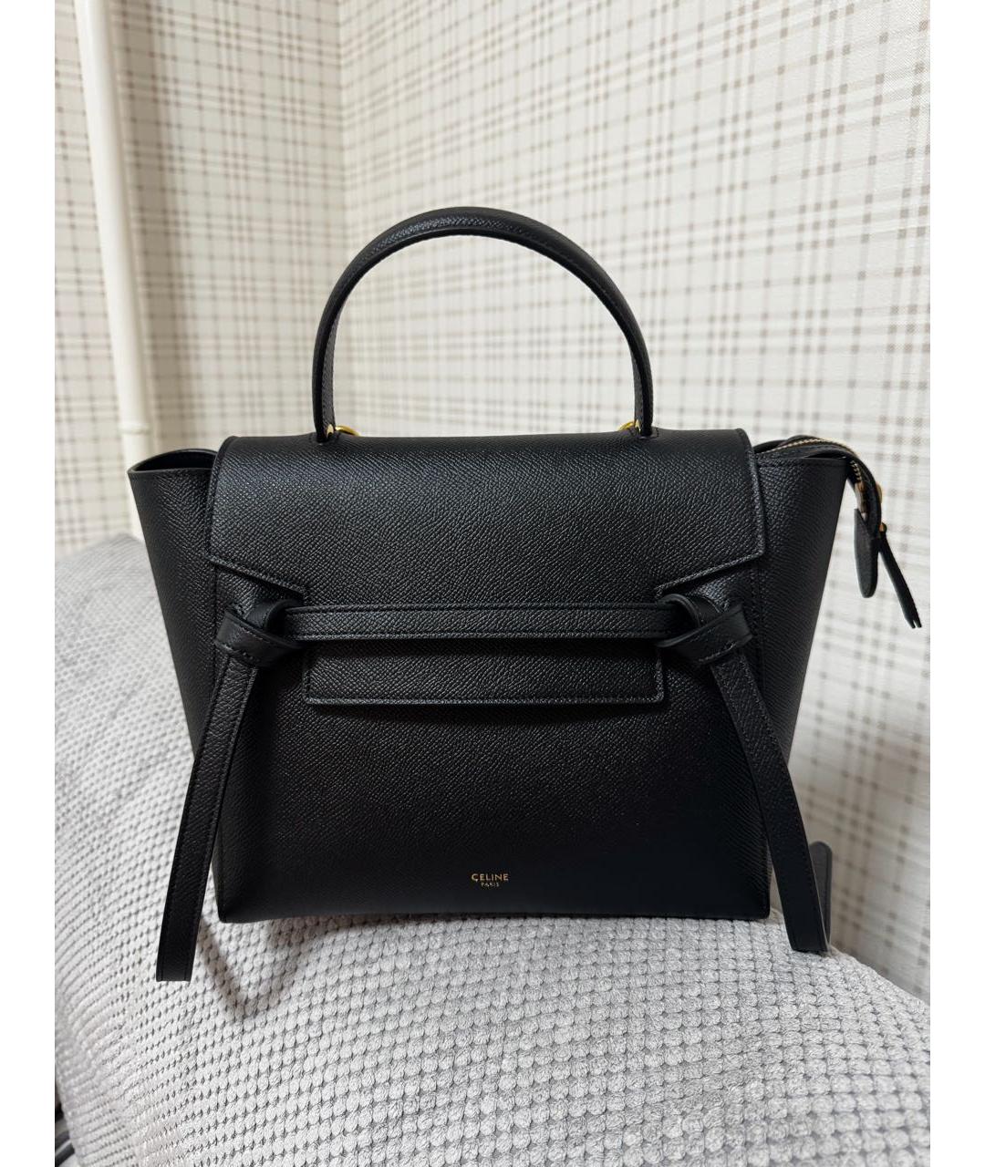 CELINE Черная кожаная сумка через плечо, фото 9