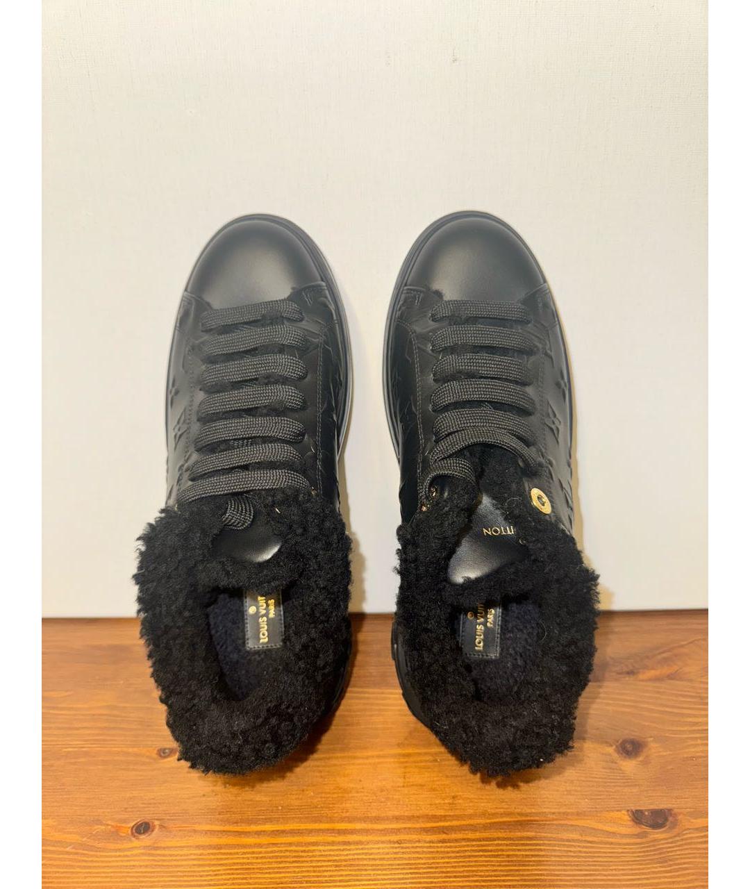 LOUIS VUITTON Черные кожаные кроссовки, фото 3