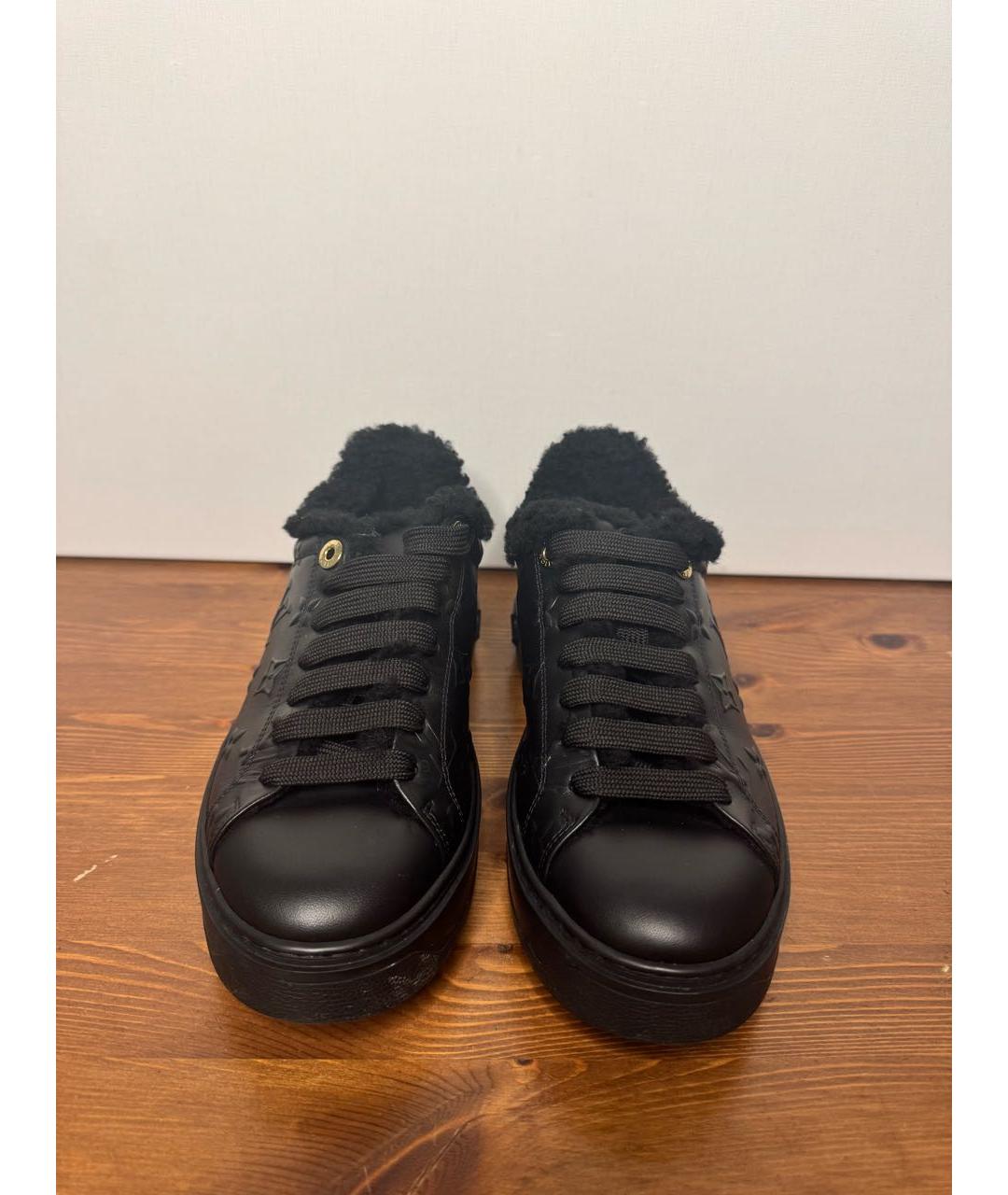 LOUIS VUITTON Черные кожаные кроссовки, фото 2