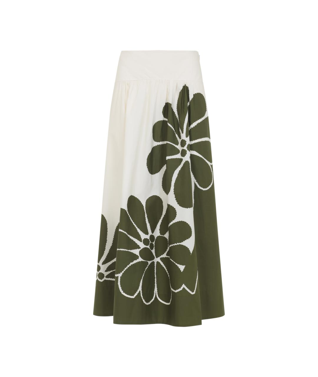 FARM RIO Зеленая хлопковая юбка миди, фото 1