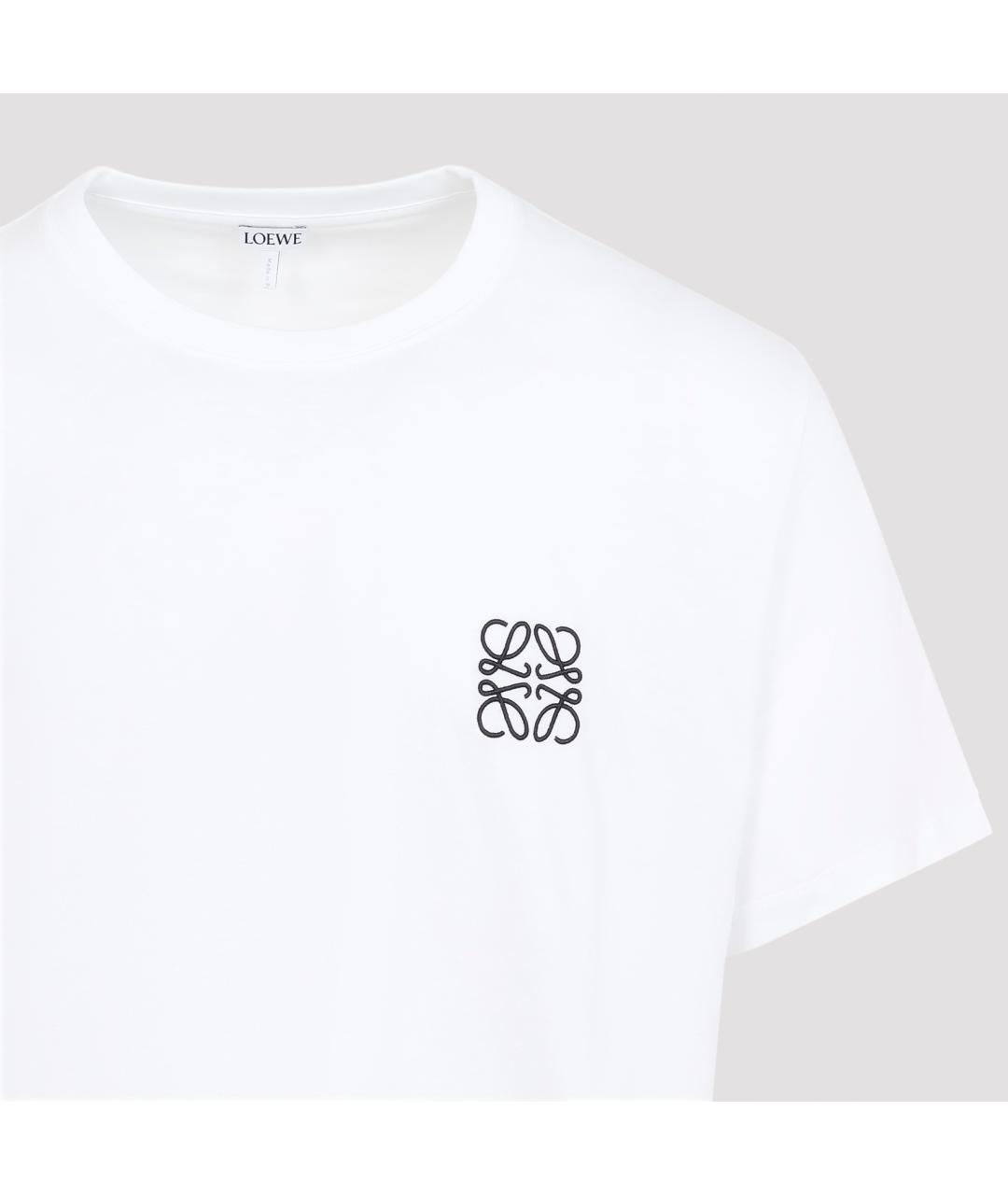 LOEWE Белая хлопковая футболка, фото 5