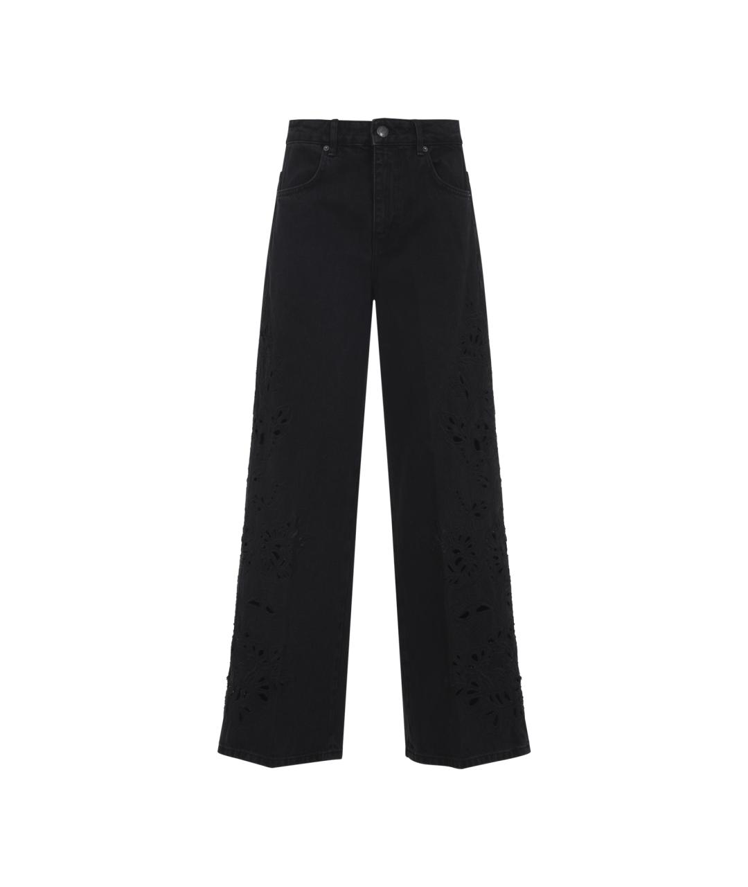 FARM RIO Черные хлопковые прямые джинсы, фото 1