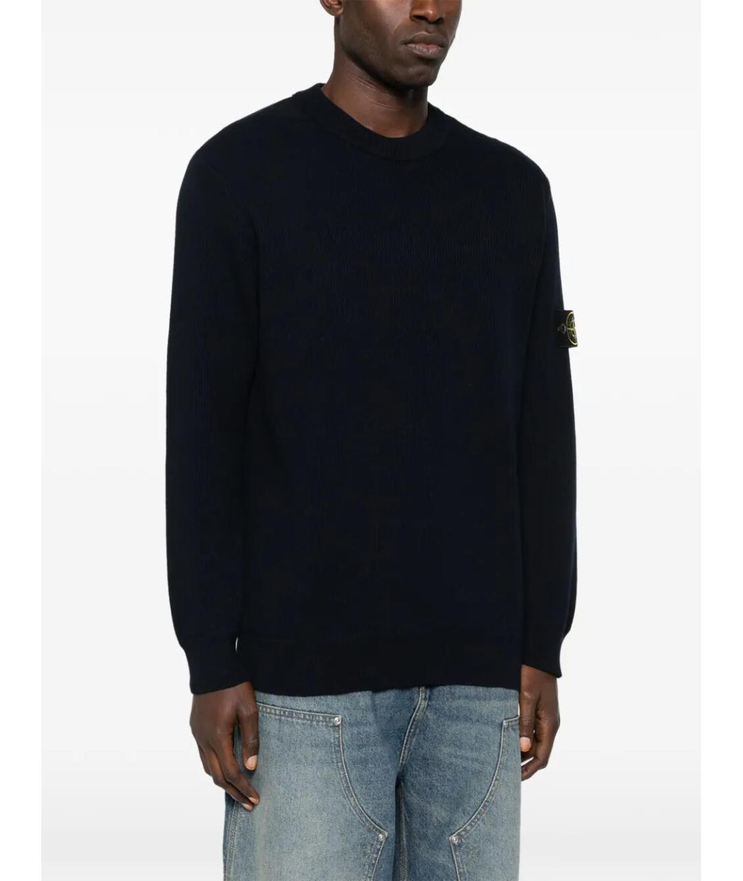 STONE ISLAND Синий хлопковый джемпер / свитер, фото 4