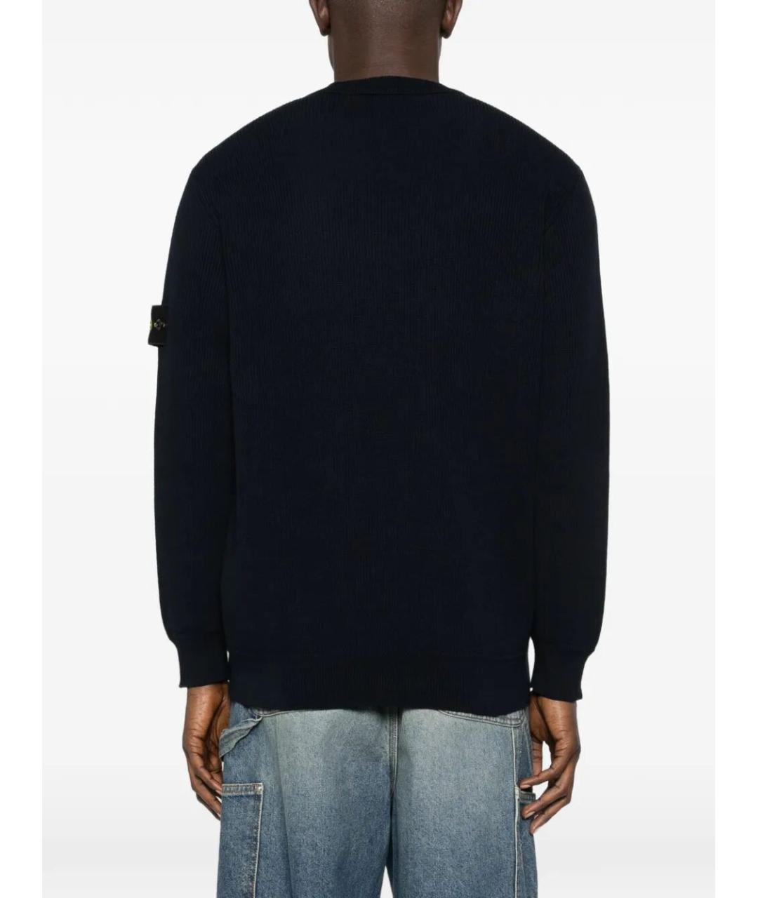 STONE ISLAND Синий хлопковый джемпер / свитер, фото 3