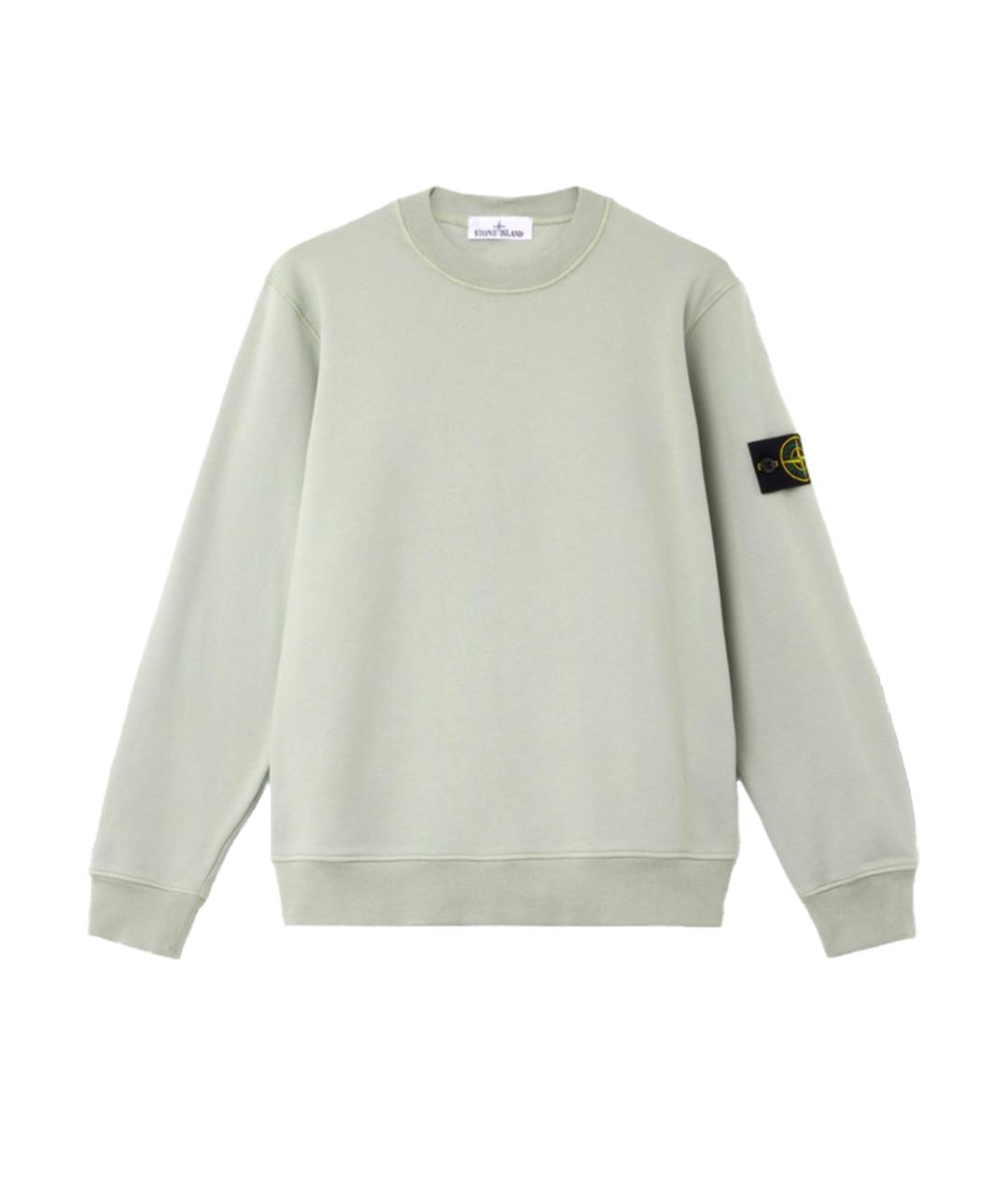 STONE ISLAND Бирюзовый хлопковый джемпер / свитер, фото 1