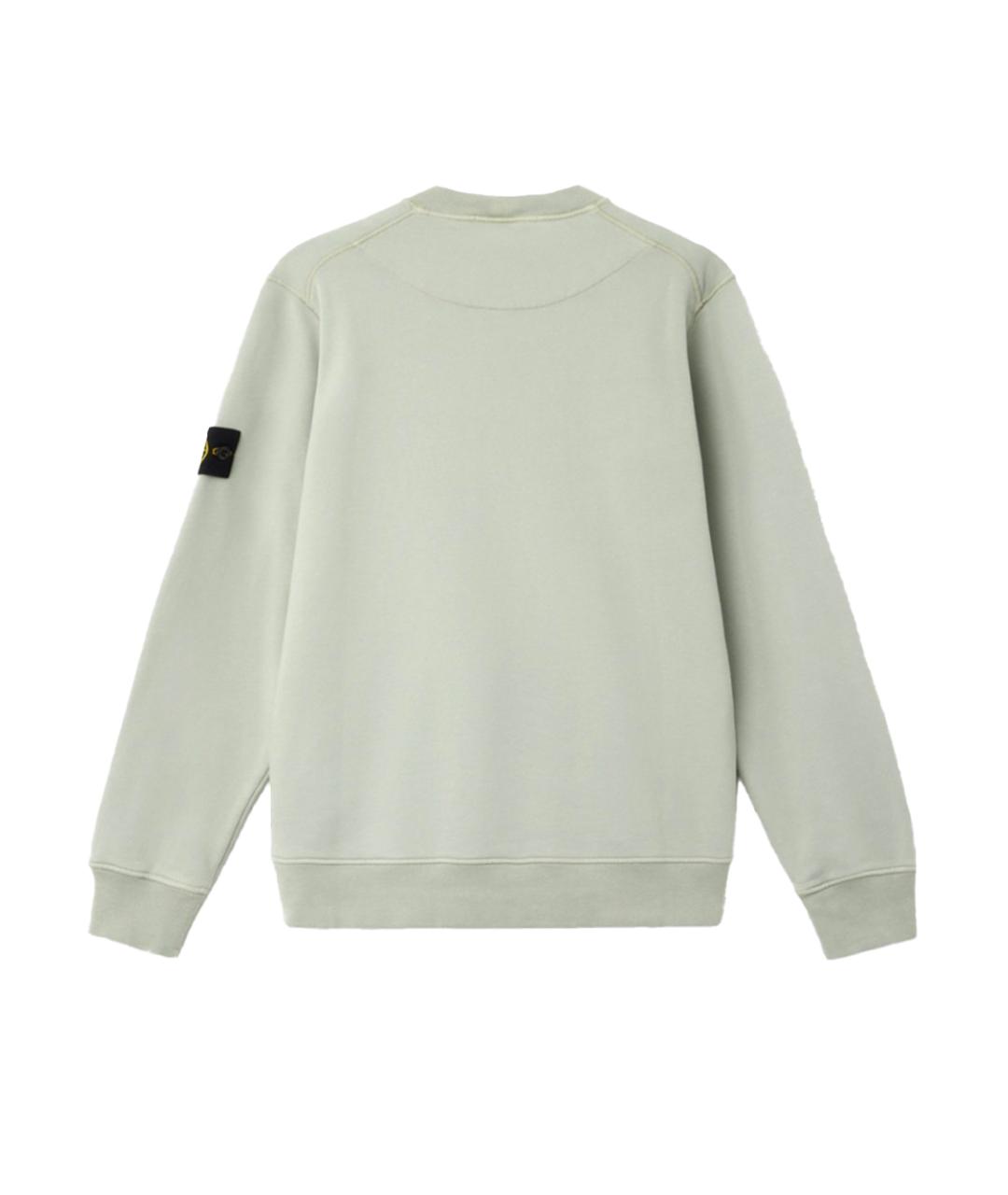 STONE ISLAND Бирюзовый хлопковый джемпер / свитер, фото 2