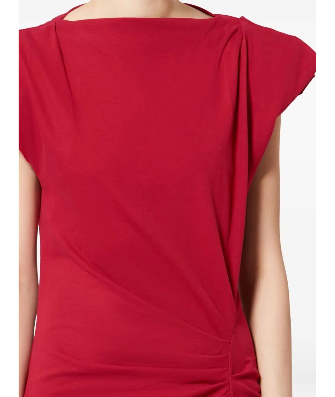 ISABEL MARANT Красное хлопковое вечернее платье, фото 4