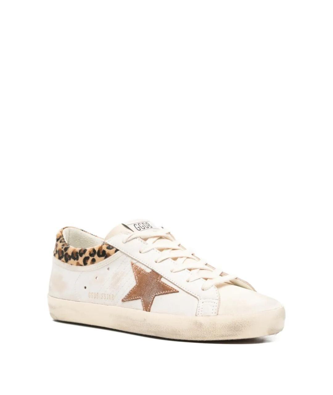 GOLDEN GOOSE DELUXE BRAND Бежевые кожаные кеды, фото 2