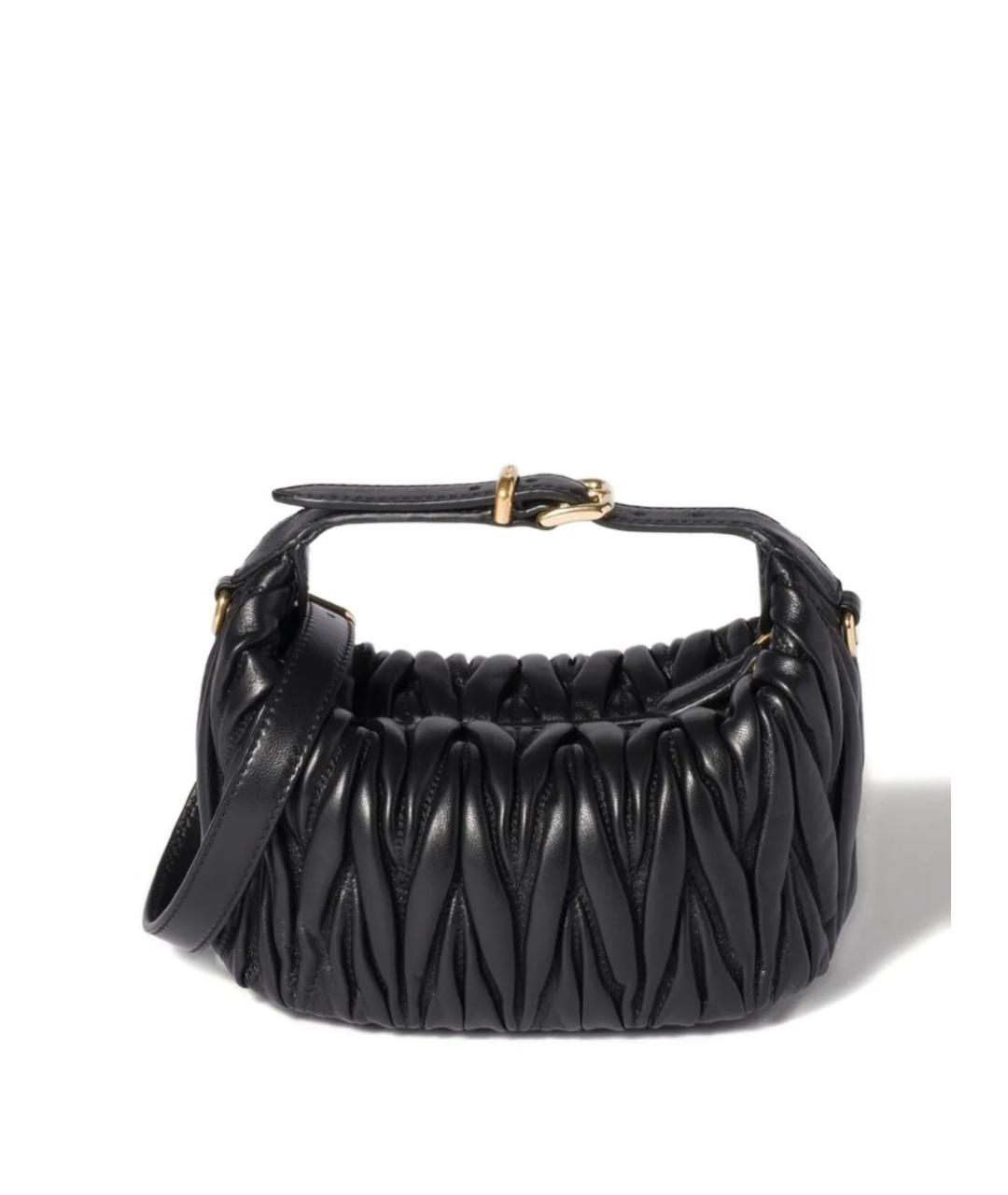 MIU MIU Черная кожаная сумка с короткими ручками, фото 3