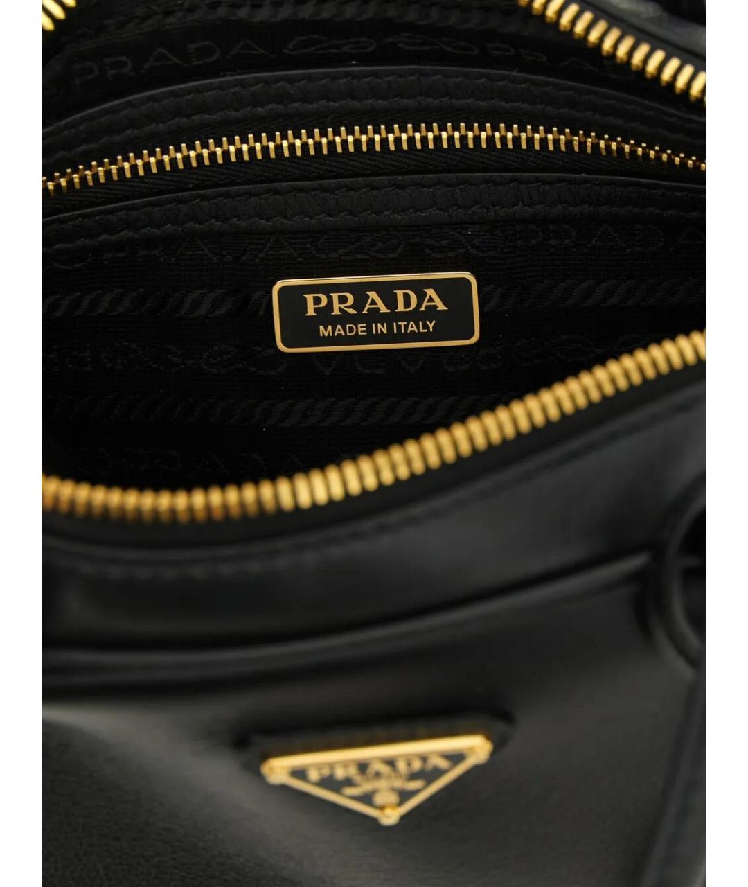PRADA Черная кожаная сумка тоут, фото 5