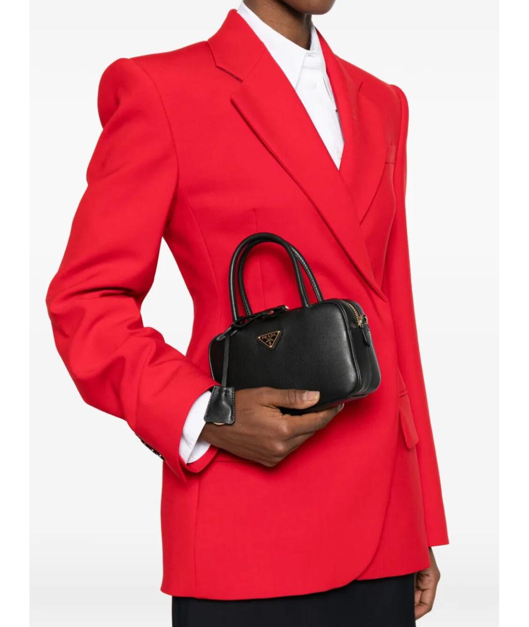 PRADA Черная кожаная сумка тоут, фото 2
