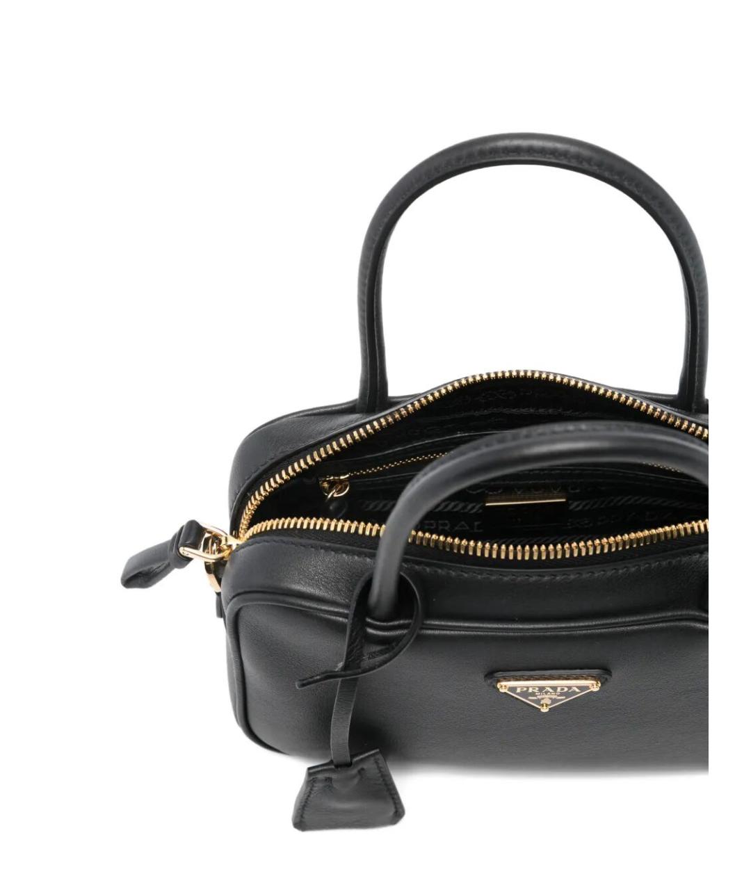 PRADA Черная кожаная сумка тоут, фото 4