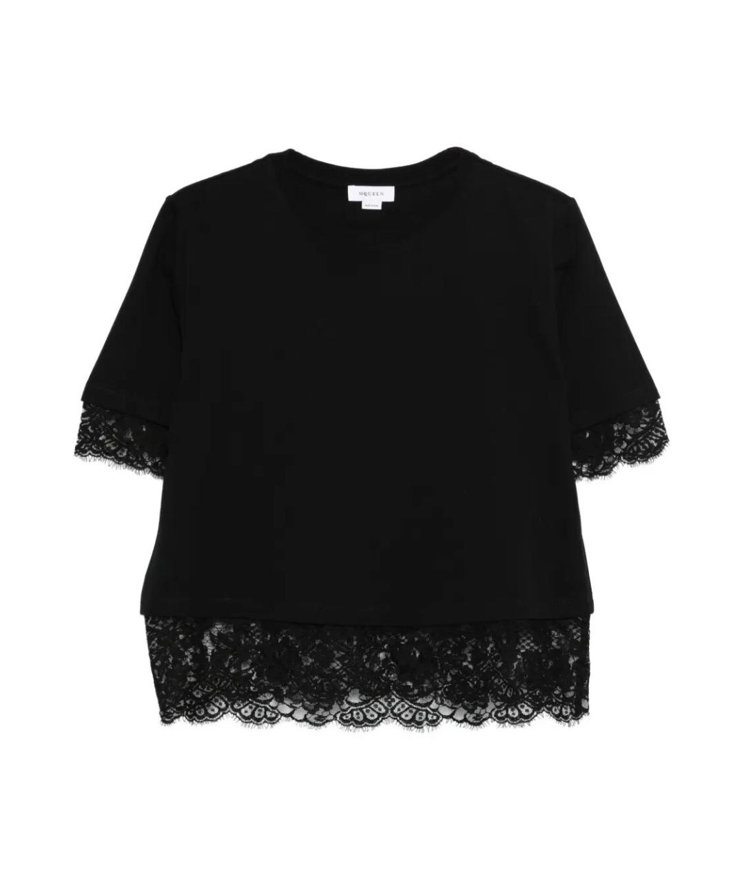 ALEXANDER MCQUEEN Черная хлопковая футболка, фото 1