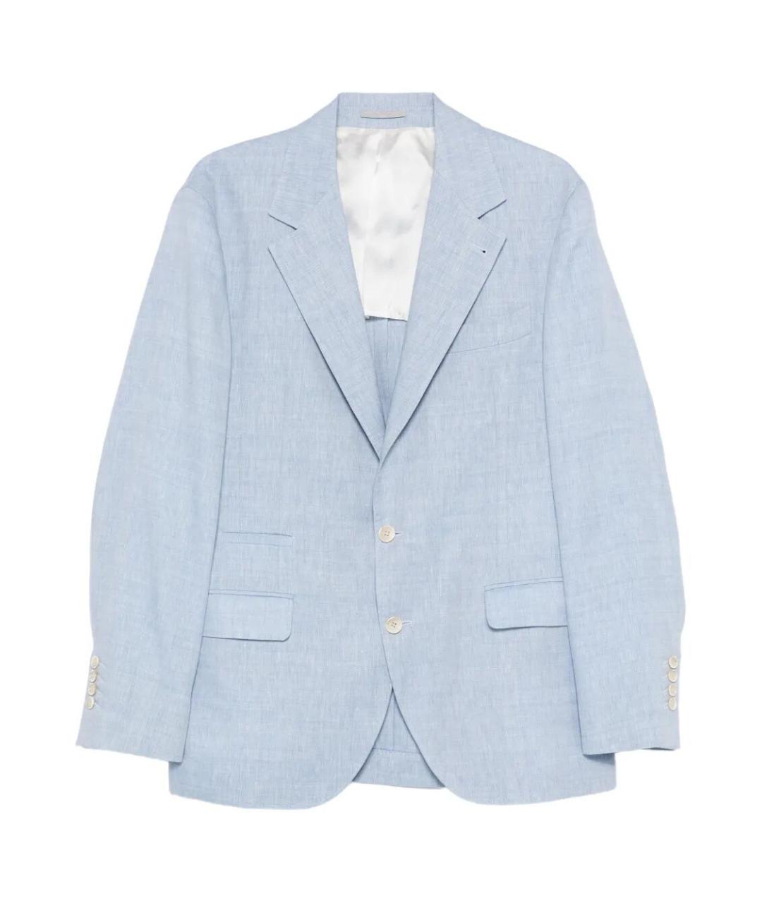 BRUNELLO CUCINELLI Голубой шерстяной пиджак, фото 1