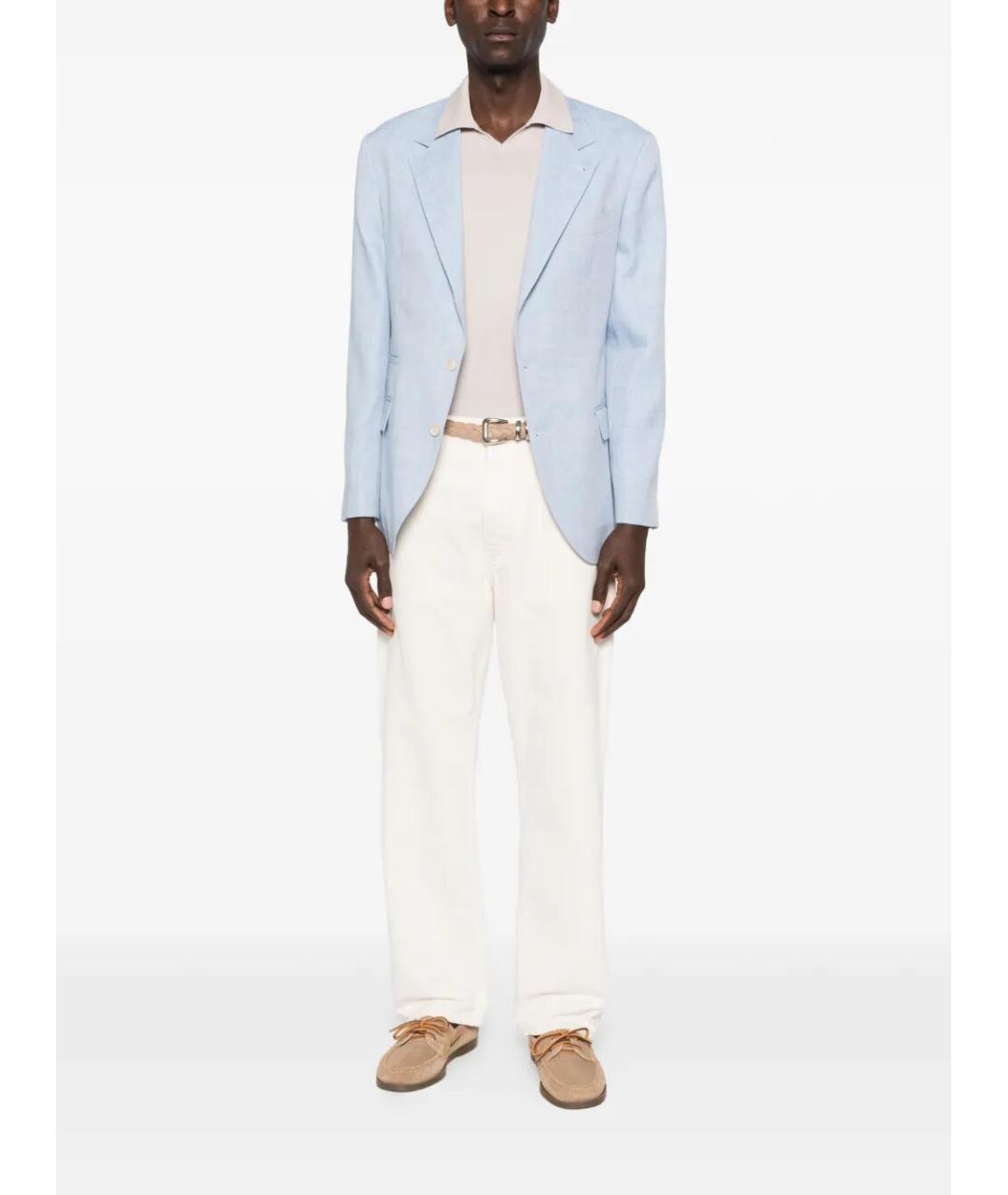 BRUNELLO CUCINELLI Голубой шерстяной пиджак, фото 2