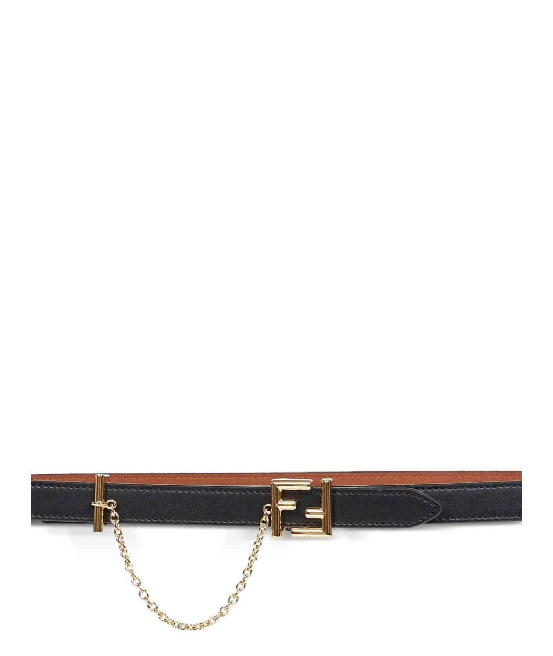 FENDI Черный кожаный ремень, фото 3