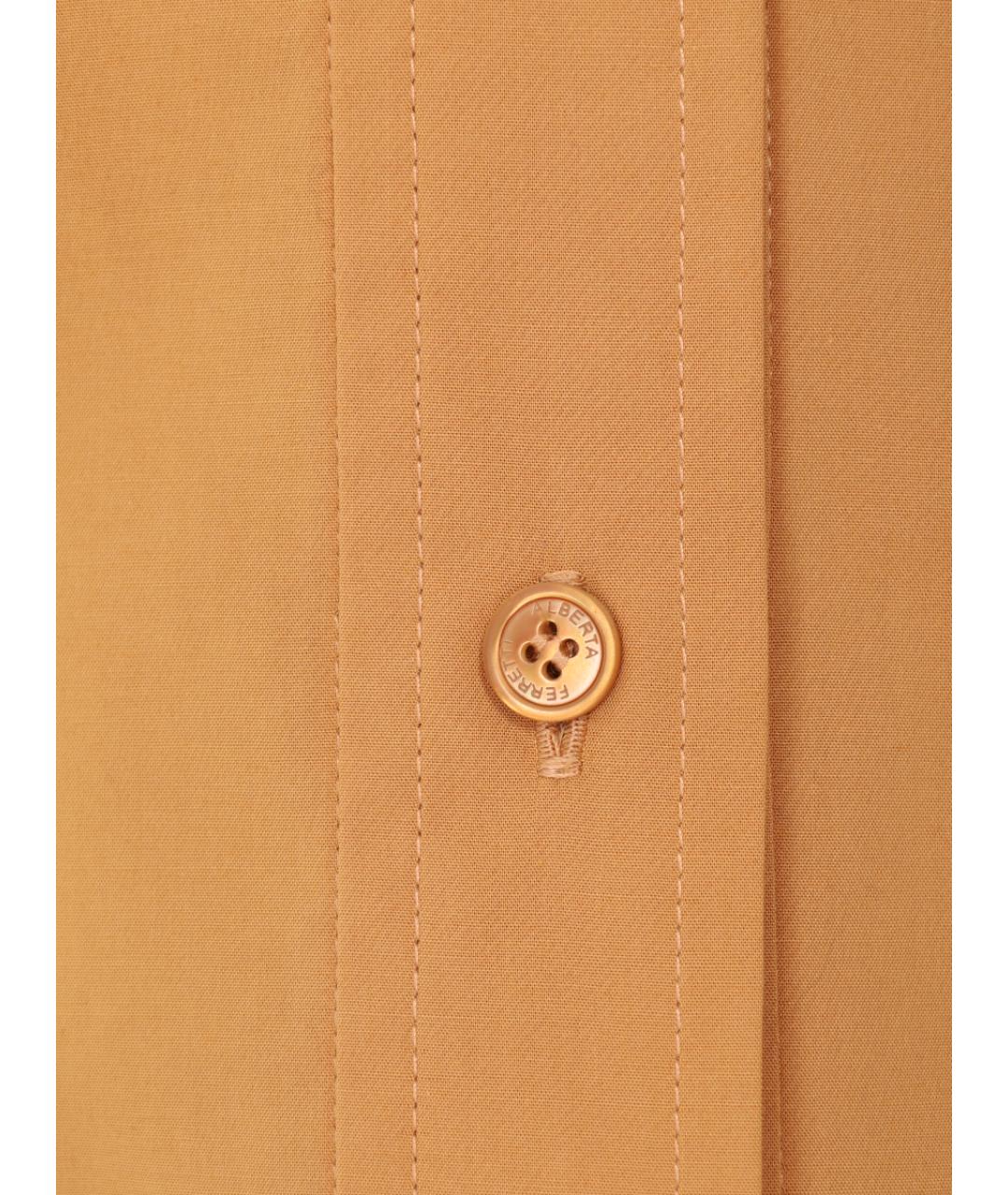 ALBERTA FERRETTI Горчичная хлопковая рубашка, фото 5