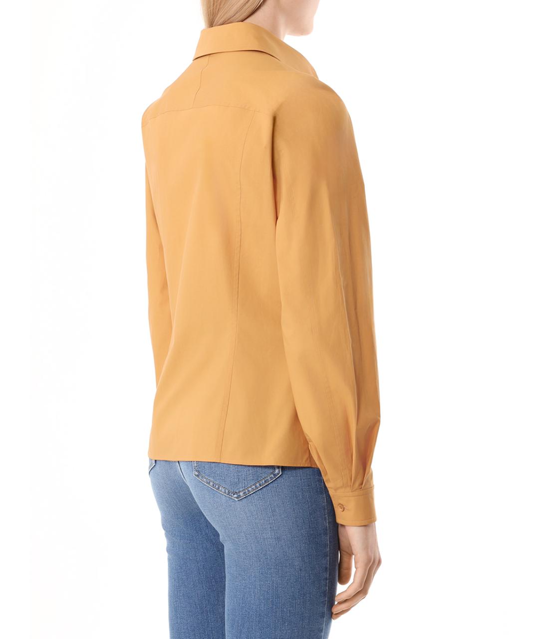 ALBERTA FERRETTI Горчичная хлопковая рубашка, фото 2