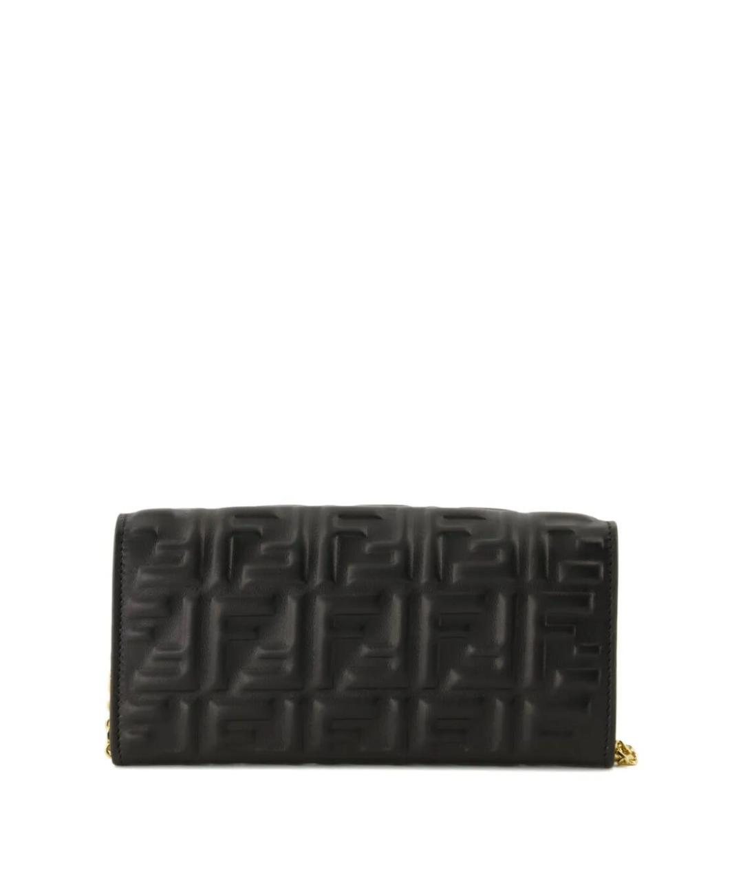 FENDI Черная кожаная сумка через плечо, фото 2