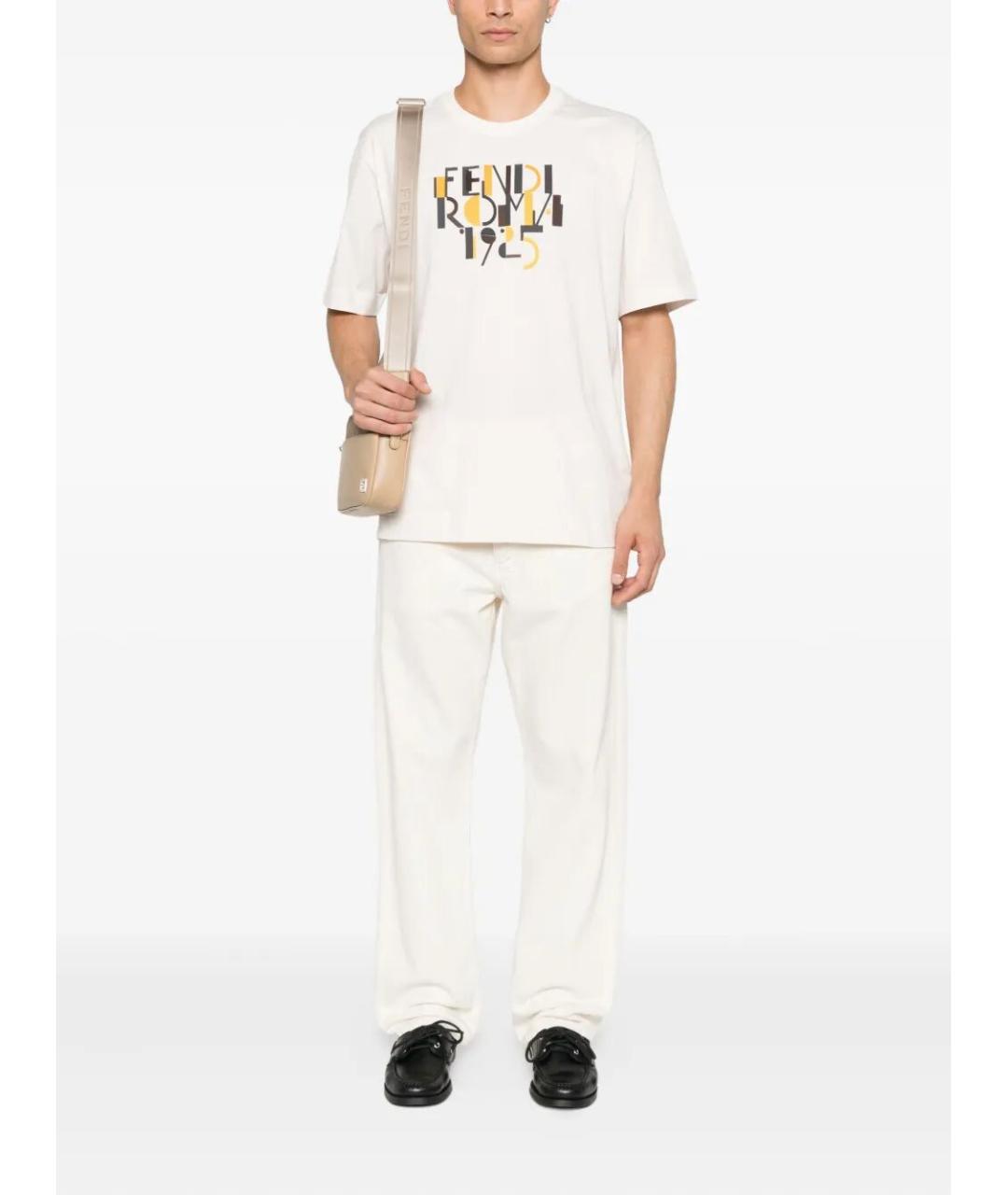 FENDI Белая хлопковая футболка, фото 2