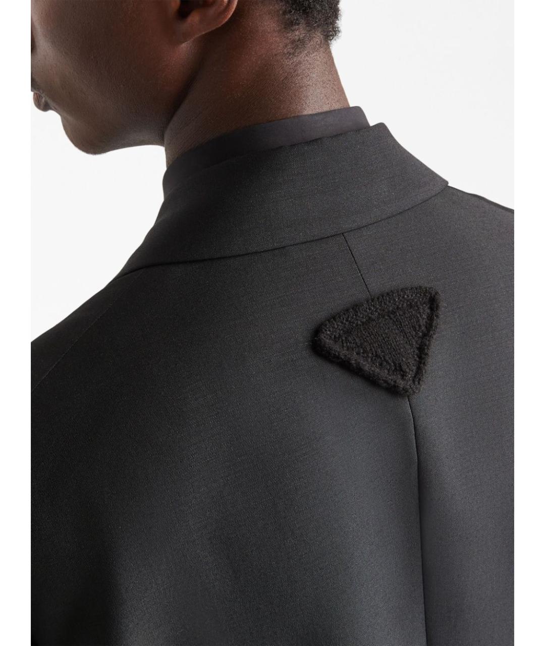 PRADA Черный шерстяной пиджак, фото 4