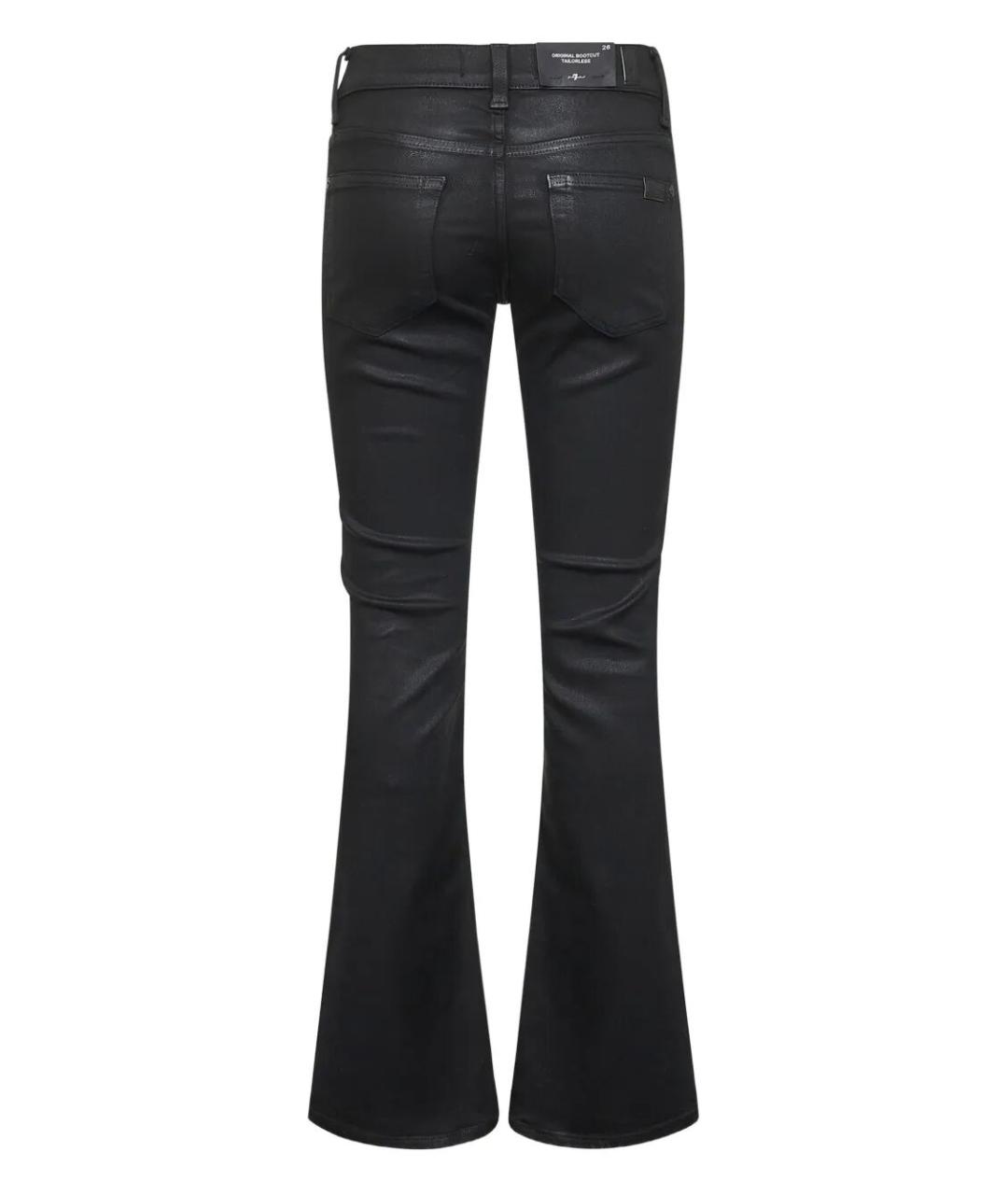 7 FOR ALL MANKIND Черные хлопковые джинсы клеш, фото 2