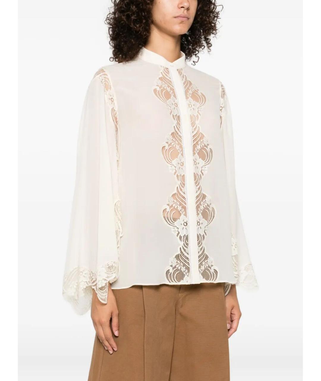 CHLOE Белая шелковая блузы, фото 4