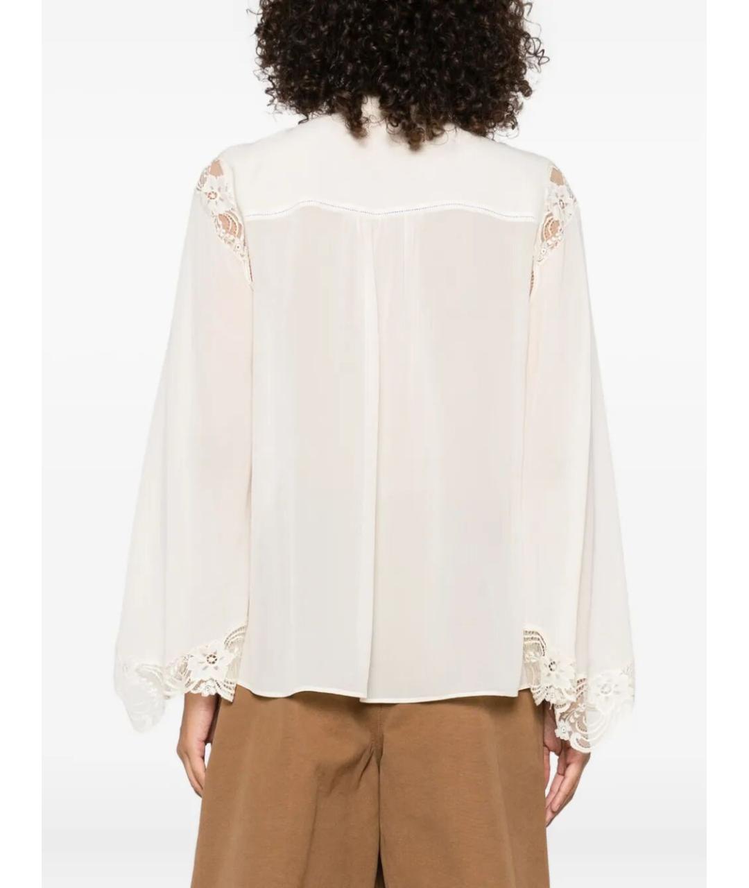 CHLOE Белая шелковая блузы, фото 3