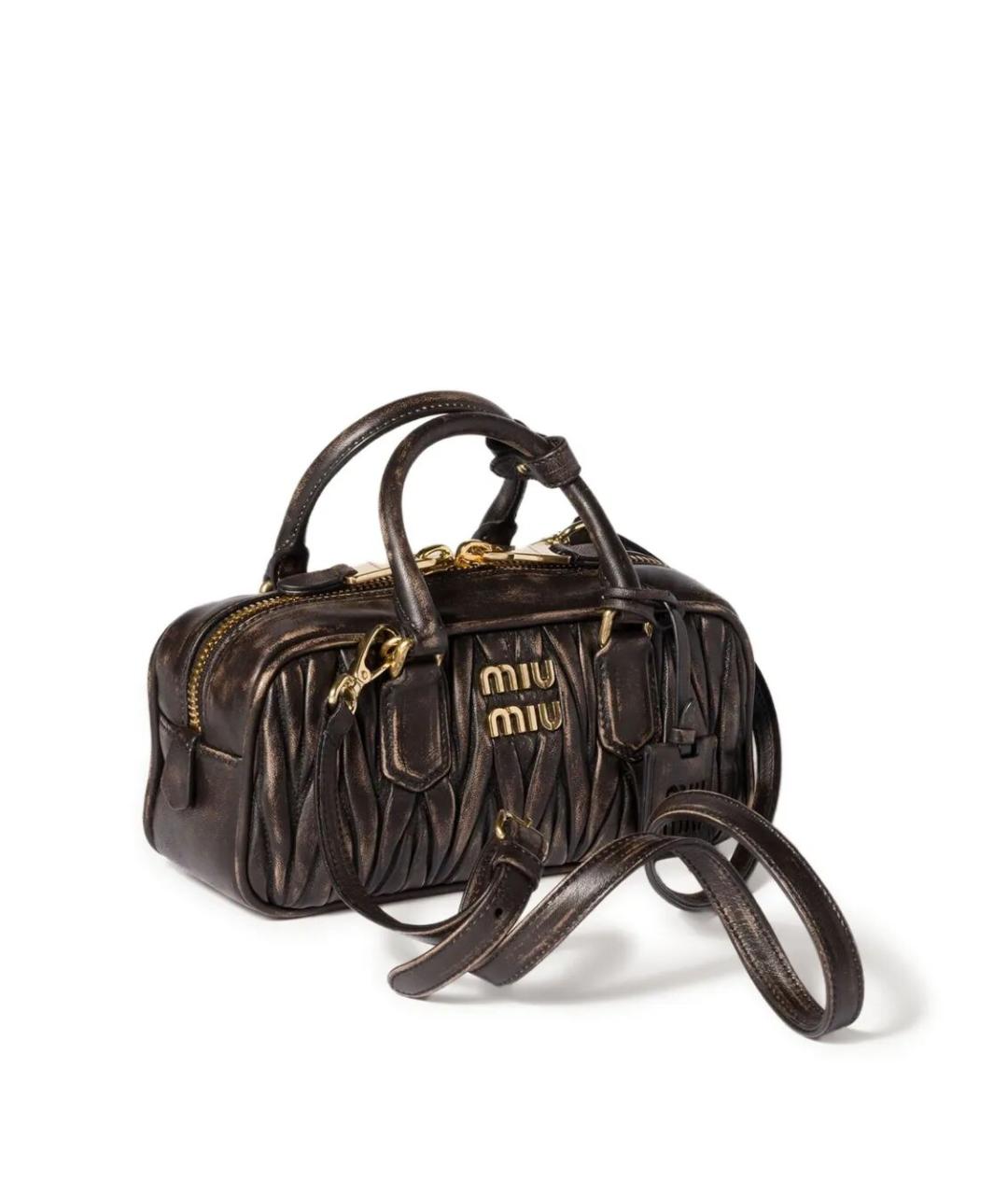 MIU MIU Коричневая кожаная сумка тоут, фото 2
