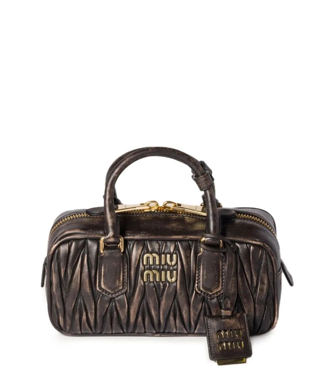 MIU MIU Коричневая кожаная сумка тоут, фото 1