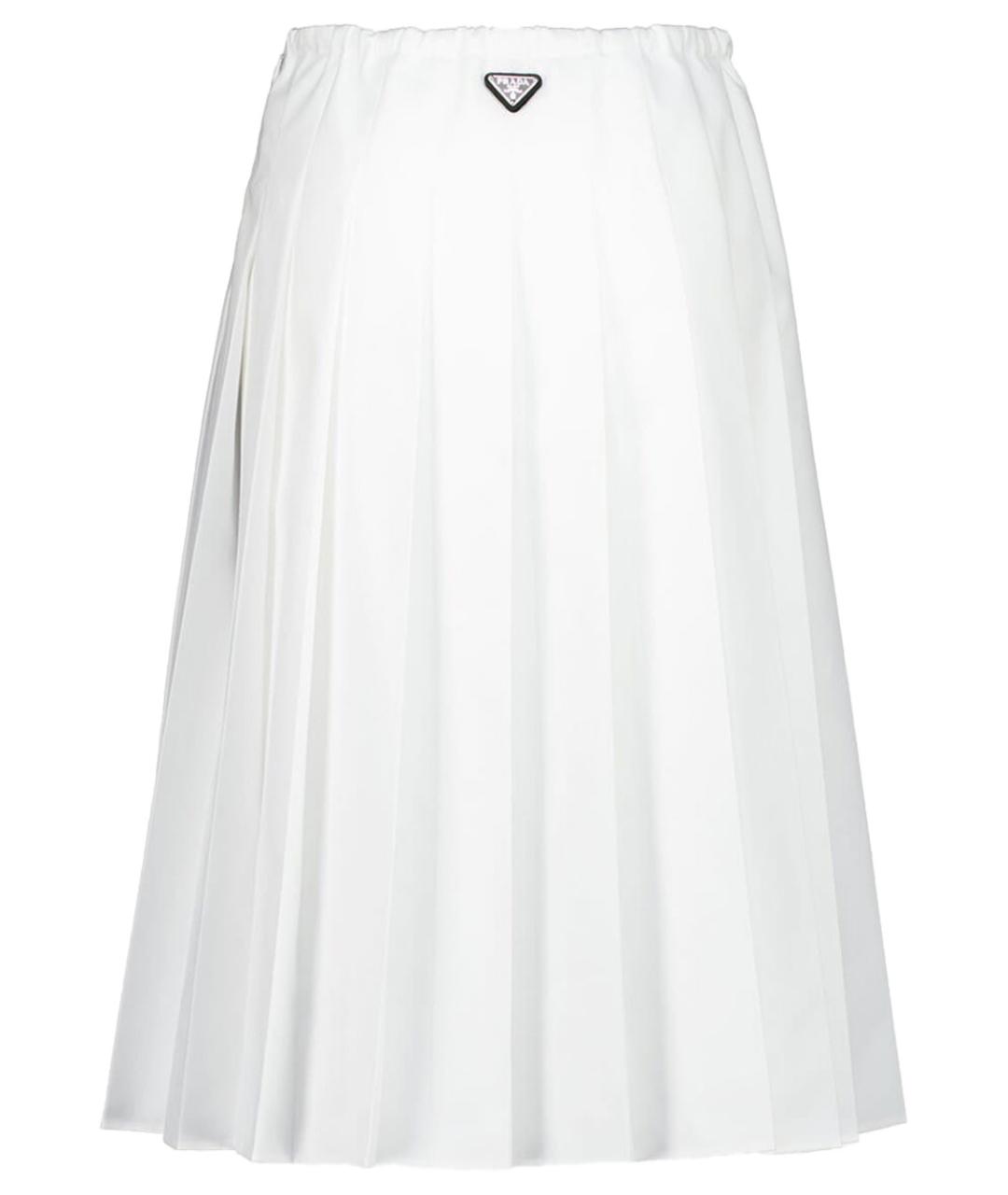 PRADA Белая полиэстеровая юбка миди, фото 2