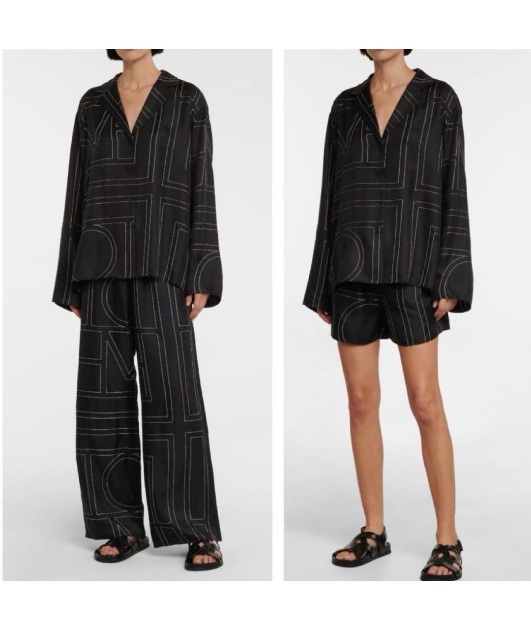 TOTEME Черный шелковый костюм с брюками, фото 6