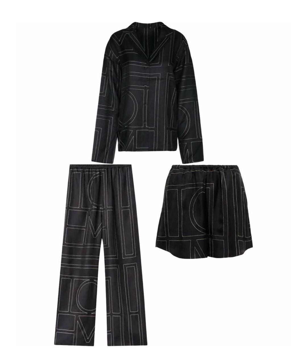 TOTEME Черный шелковый костюм с брюками, фото 7