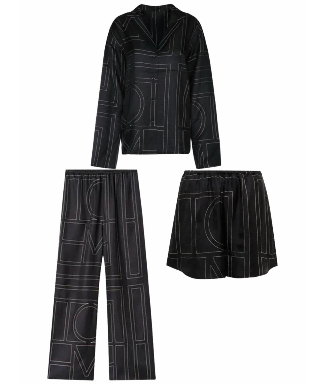 TOTEME Черный шелковый костюм с брюками, фото 1