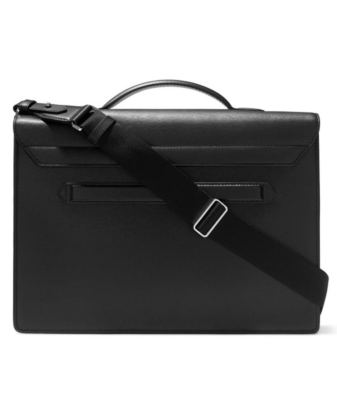 MONTBLANC Черный кожаный портфель, фото 5