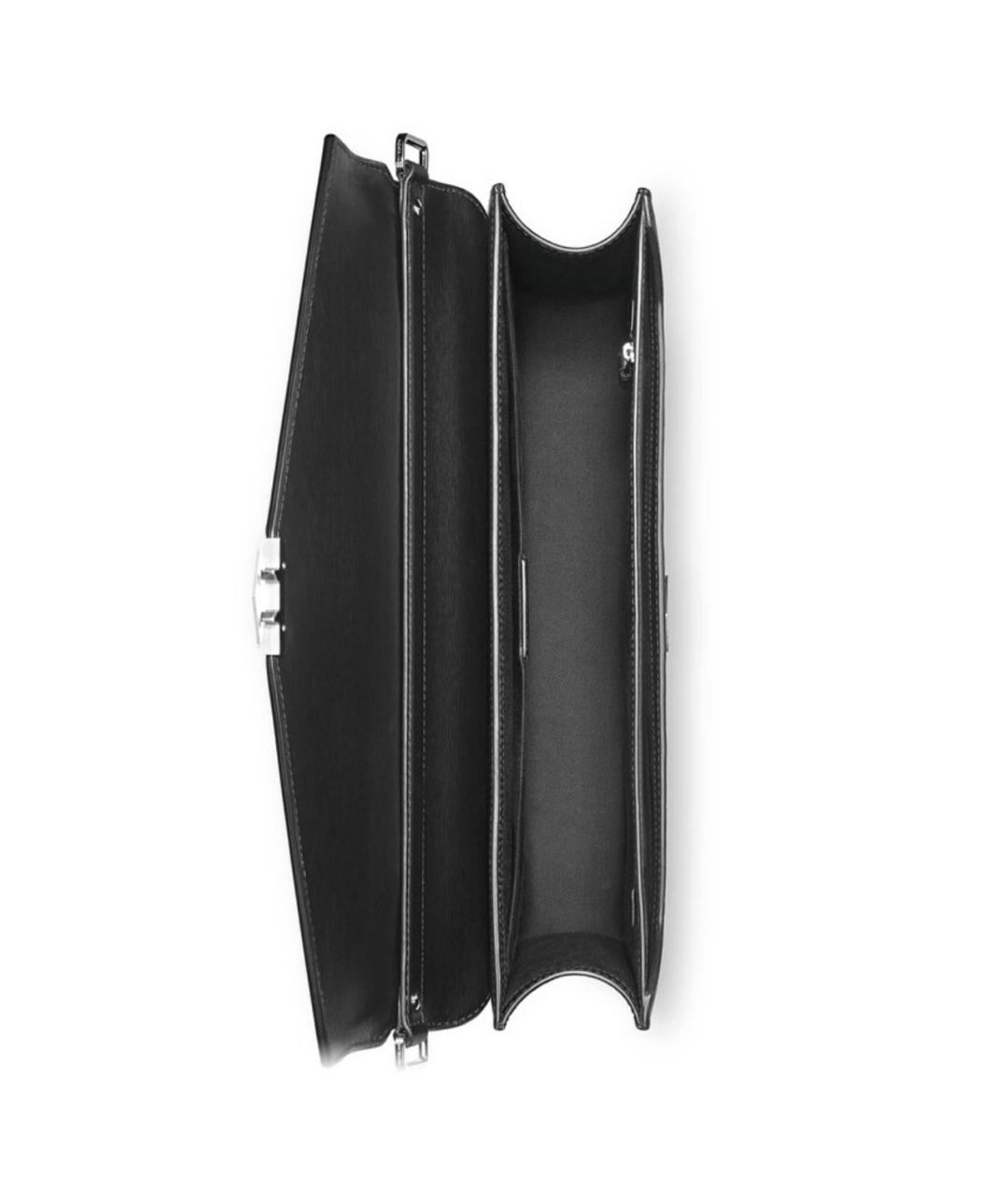 MONTBLANC Черный кожаный портфель, фото 4