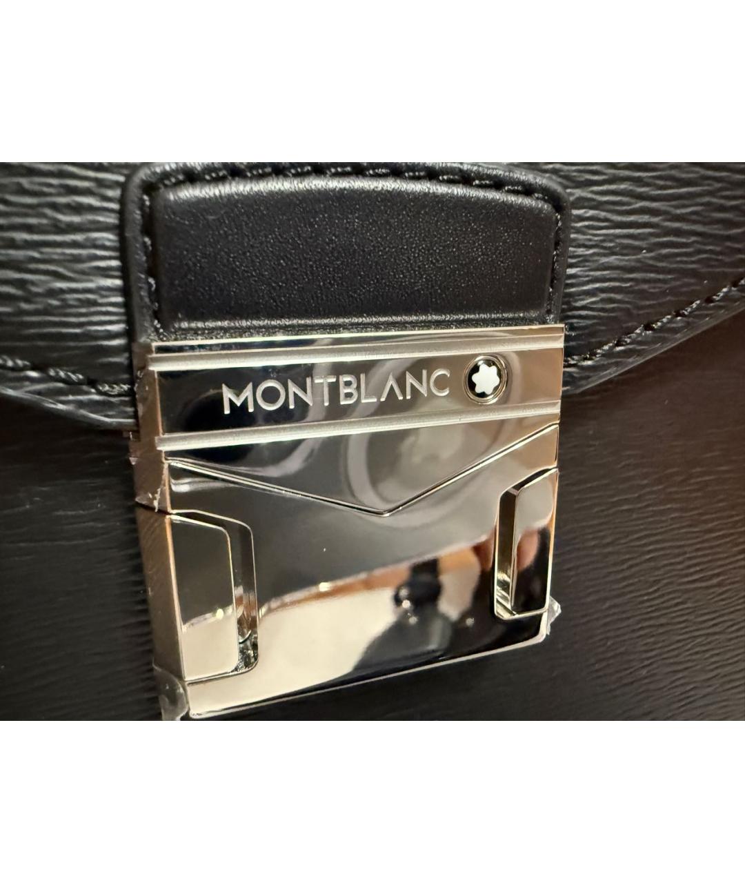 MONTBLANC Черный кожаный портфель, фото 6