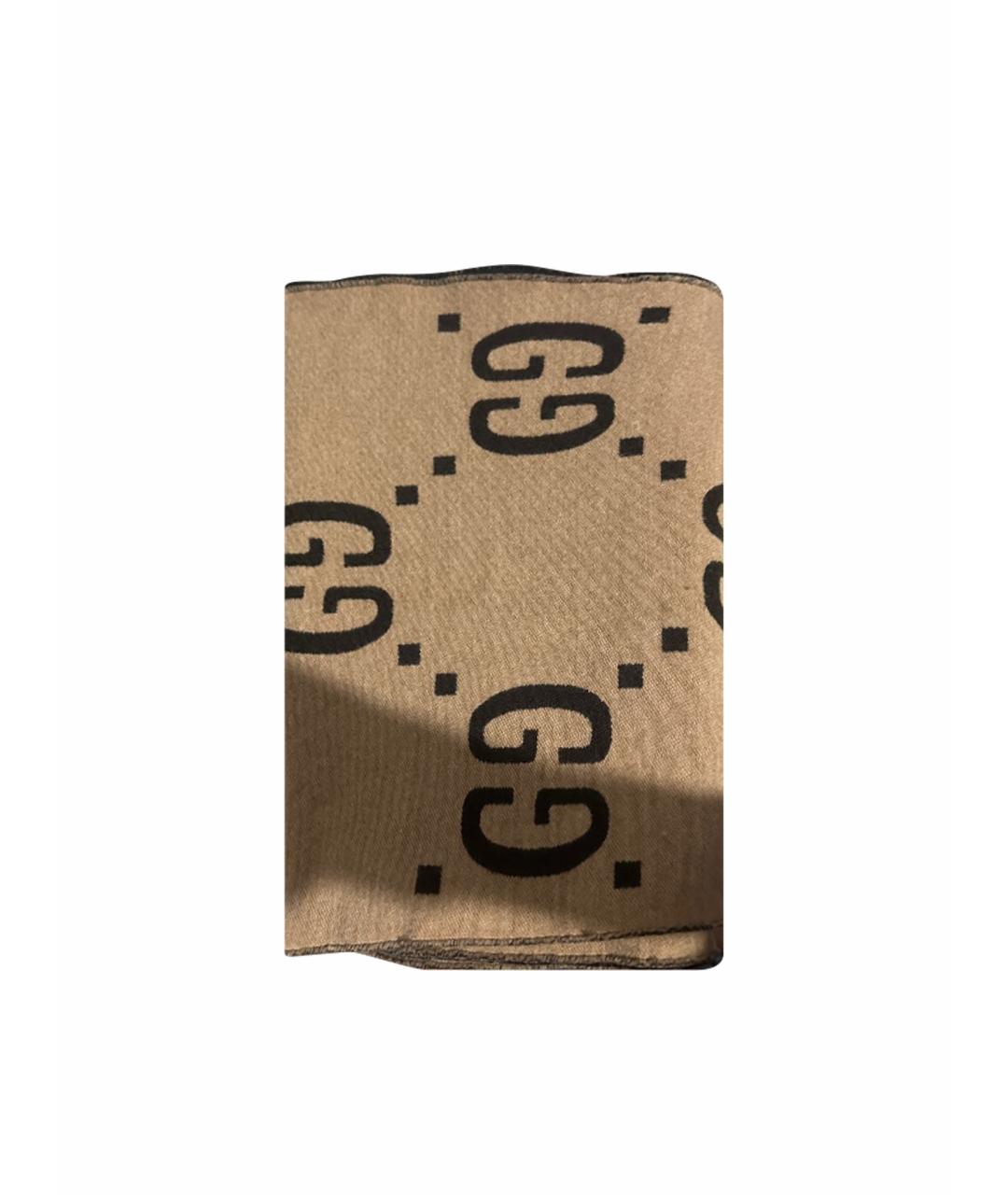 GUCCI Коричневый шарф, фото 1