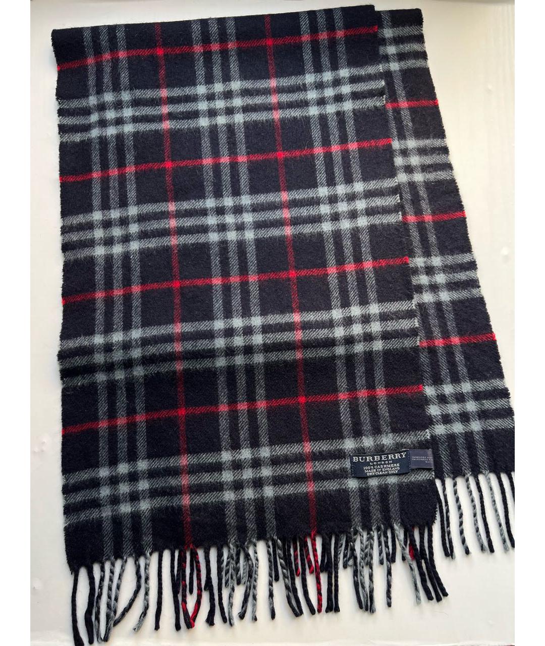 BURBERRY Темно-синий кашемировый шарф, фото 2