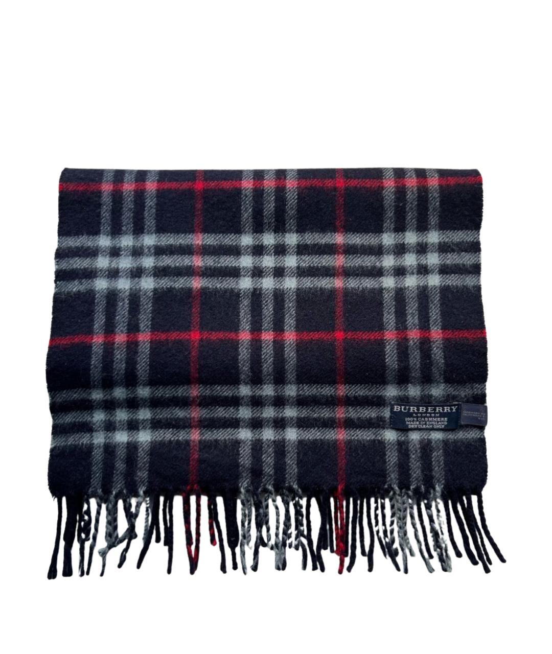 BURBERRY Темно-синий кашемировый шарф, фото 1