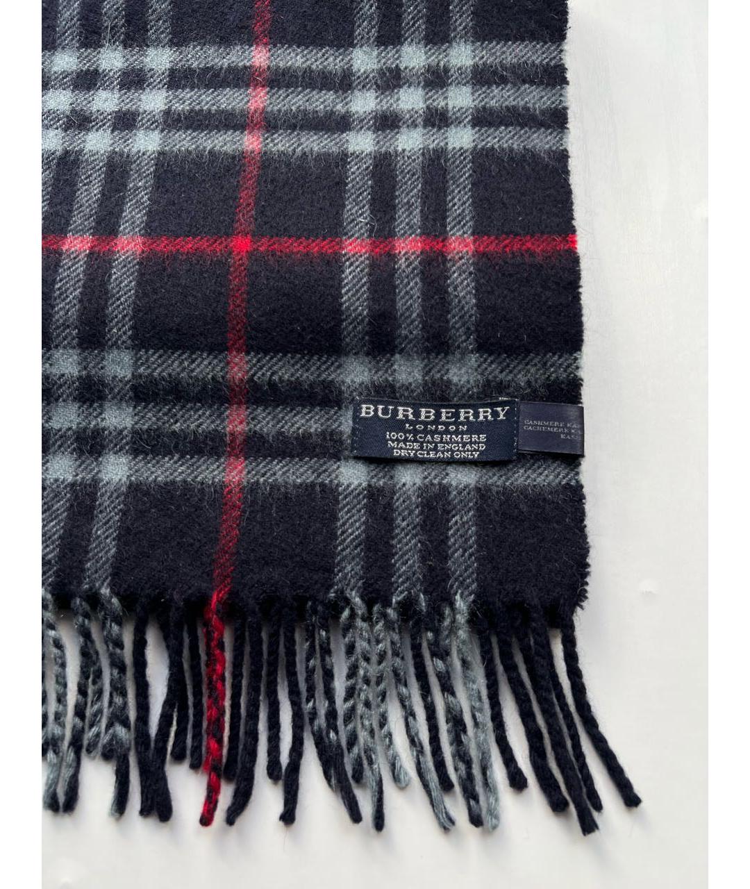BURBERRY Темно-синий кашемировый шарф, фото 3
