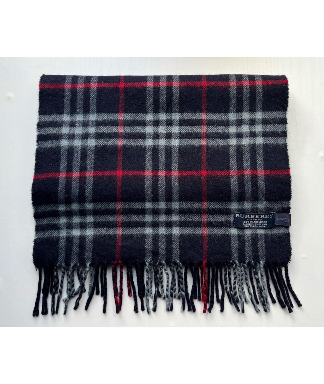 BURBERRY Темно-синий кашемировый шарф, фото 7