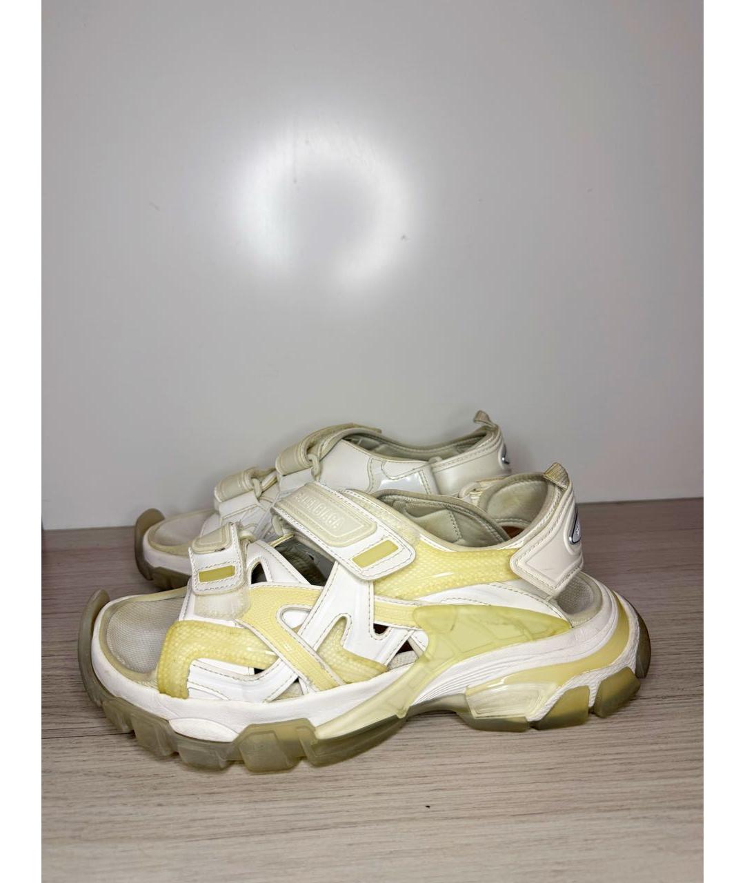 BALENCIAGA Желтые кожаные сандалии, фото 4