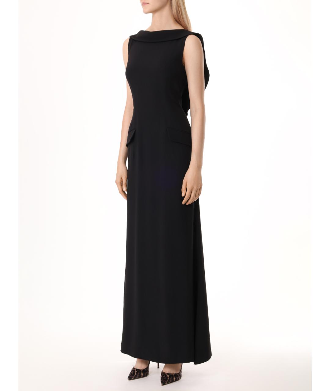 ALBERTA FERRETTI Черное ацетатное вечернее платье, фото 3
