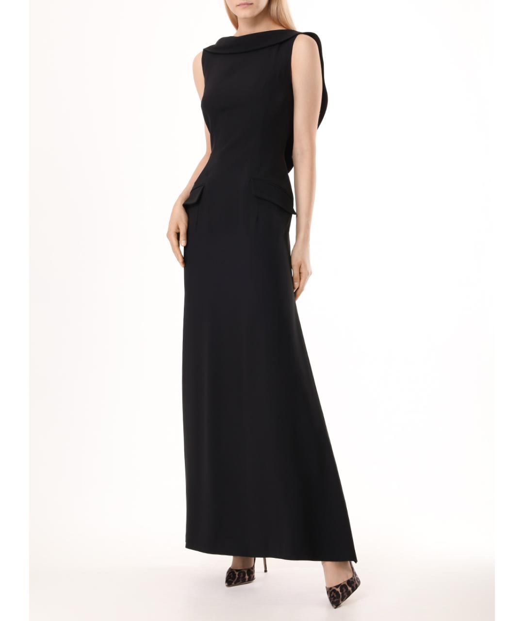 ALBERTA FERRETTI Черное ацетатное вечернее платье, фото 5