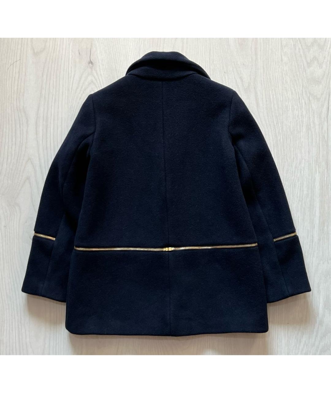 SANDRO Темно-синее шерстяное пальто, фото 2