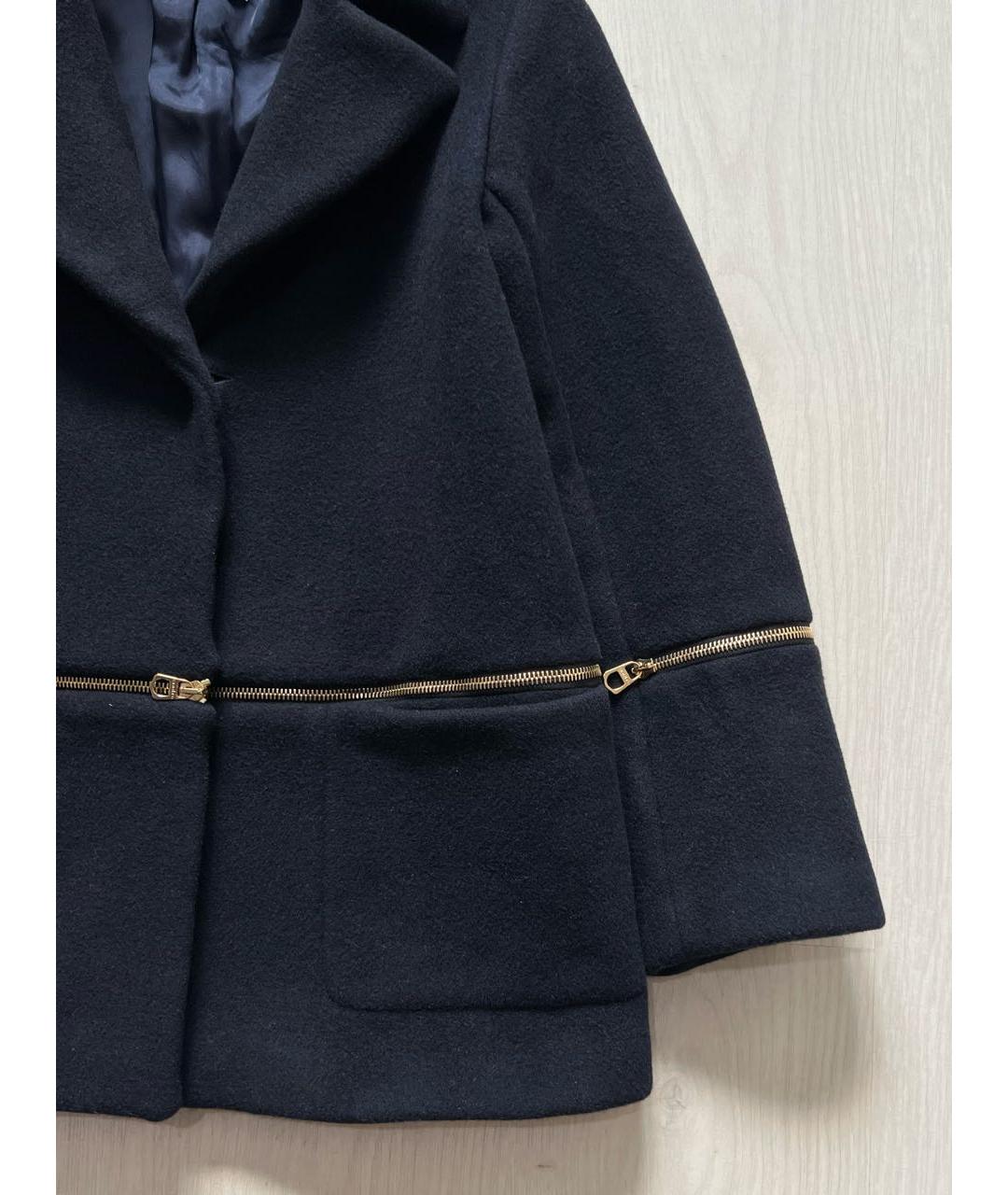 SANDRO Темно-синее шерстяное пальто, фото 5